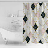 Gold Marbling square Splicing Waterproof Durable Shower Curtain