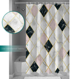 Gold Marbling square Splicing Waterproof Durable Shower Curtain - LeobonZone