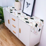 Gold Marbling square Splicing Table Runner Place Mats Sharp Angle - LeobonZone
