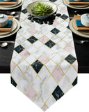 Gold Marbling square Splicing Table Runner Place Mats Sharp Angle