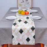 Gold Marbling square Splicing Table Runner Place Mats - LeobonZone