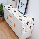 Gold Marbling square Splicing Table Runner Place Mats - LeobonZone
