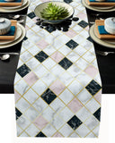 Gold Marbling square Splicing Table Runner Place Mats