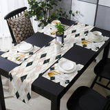 Gold Marbling square Splicing Table Flag And Table Mat Suit - LeobonZone