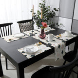 Gold Marbling square Splicing Table Flag And Table Mat Suit - LeobonZone