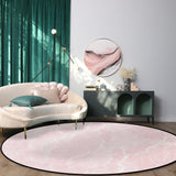 Pink Marble Granite Texture Circular Felt Carpets - LeobonZone