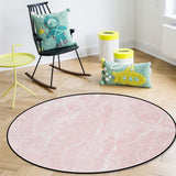 Pink Marble Granite Texture Circular Felt Carpets - LeobonZone