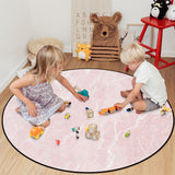 Pink Marble Granite Texture Circular Felt Carpets - LeobonZone