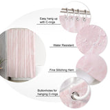 Pink Marble Granite Texture Waterproof Durable Shower Curtain - LeobonZone