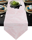 Pink Marble Granite Texture Table Runner Place Mats Sharp Angle - LeobonZone