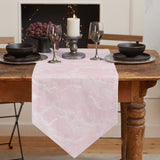 Pink Marble Granite Texture Table Runner Place Mats Sharp Angle - LeobonZone