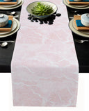 Pink Marble Granite Texture Table Runner Place Mats