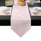Pink Marble Granite Texture Table Flag And Table Mat Suit Sharp angle - LeobonZone