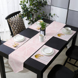 Pink Marble Granite Texture Table Flag And Table Mat Suit Sharp angle - LeobonZone