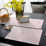 Pink Marble Granite Texture Table Flag And Table Mat Suit - LeobonZone