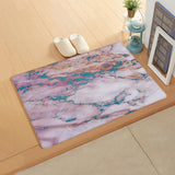 Pink Marble light color pattern stone Leather Doormat - LeobonZone