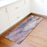 Pink Marble light color pattern stone Leather Doormat - LeobonZone