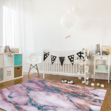 Pink Marble light color pattern stone Right Angle Felt Rugs - LeobonZone