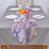 Pink Marble light color pattern stone Table Runner Place Mats Sharp Angle - LeobonZone