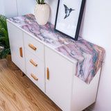 Pink Marble light color pattern stone Table Runner Place Mats Sharp Angle - LeobonZone