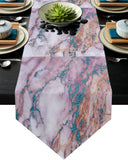 Pink Marble light color pattern stone Table Runner Place Mats Sharp Angle