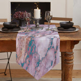 Pink Marble light color pattern stone Table Runner Place Mats Sharp Angle - LeobonZone