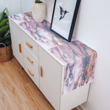 Pink Marble light color pattern stone Table Runner Place Mats - LeobonZone