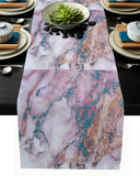 Pink Marble light color pattern stone Table Runner Place Mats