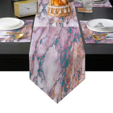 Pink Marble light color pattern stone Table Flag And Table Mat Suit Sharp angle - LeobonZone