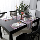 Pink Marble light color pattern stone Table Flag And Table Mat Suit Sharp angle - LeobonZone