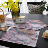Pink Marble light color pattern stone Table Flag And Table Mat Suit Sharp angle - LeobonZone