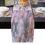 Pink Marble light color pattern stone Table Flag And Table Mat Suit - LeobonZone