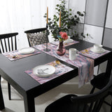 Pink Marble light color pattern stone Table Flag And Table Mat Suit - LeobonZone