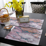 Pink Marble light color pattern stone Table Flag And Table Mat Suit - LeobonZone