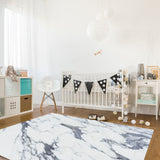 Grey Marble light color pattern stone Right Angle Felt Rugs - LeobonZone