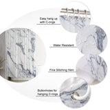 Grey Marble light color pattern stone Waterproof Durable Shower Curtain - LeobonZone