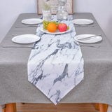 Grey Marble light color pattern stone Table Runner Place Mats Sharp Angle - LeobonZone