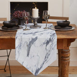 Grey Marble light color pattern stone Table Runner Place Mats Sharp Angle - LeobonZone