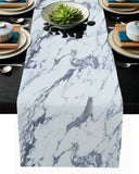Grey Marble light color pattern stone Table Runner Place Mats - LeobonZone