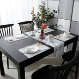 Grey Marble light color pattern stone Table Flag And Table Mat Suit Sharp angle - LeobonZone