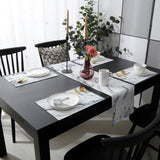 Grey Marble light color pattern stone Table Flag And Table Mat Suit - LeobonZone