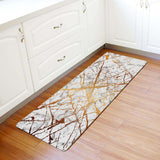 Marble golden crack pattern Leather Doormat - LeobonZone