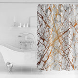 Marble golden crack pattern Waterproof Durable Shower Curtain - LeobonZone