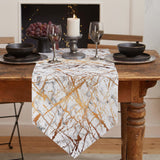 Marble golden crack pattern Table Runner Place Mats Sharp Angle - LeobonZone