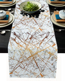 Marble golden crack pattern Table Runner Place Mats - LeobonZone