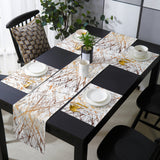 Marble golden crack pattern Table Flag And Table Mat Suit - LeobonZone