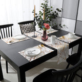 Marble golden crack pattern Table Flag And Table Mat Suit - LeobonZone