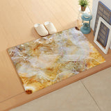 Marble yellow pattern ripple Leather Doormat