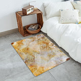 Marble yellow pattern ripple Leather Doormat - LeobonZone