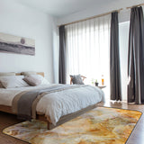 Marble yellow pattern ripple Sponge Rillet Rubber Rugs - LeobonZone